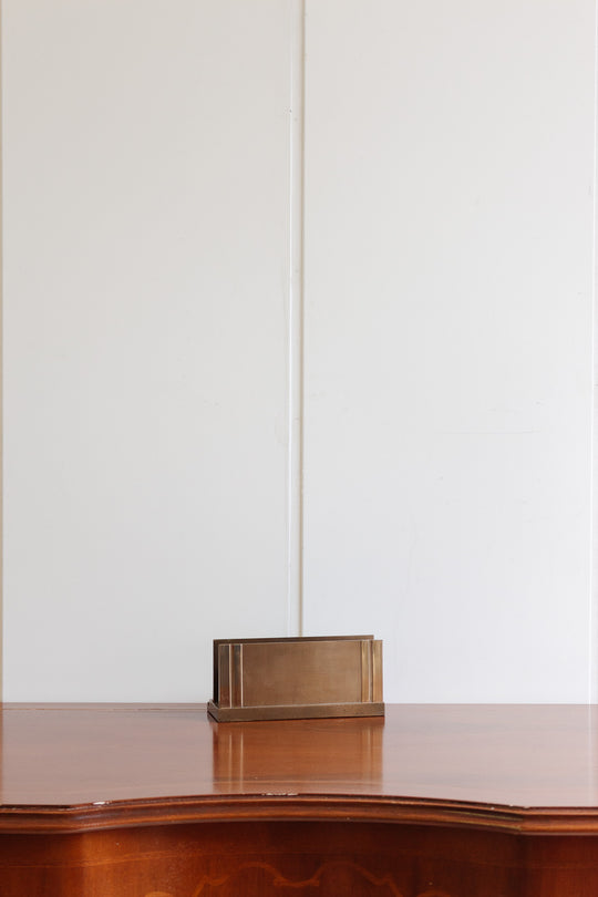 art deco french brass letter holder