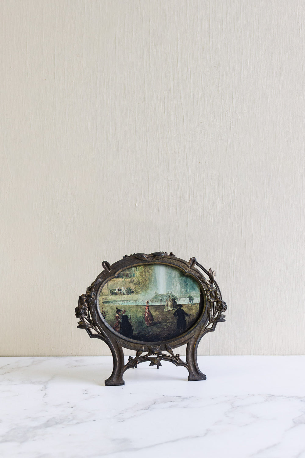 antique french brass standing photo frame