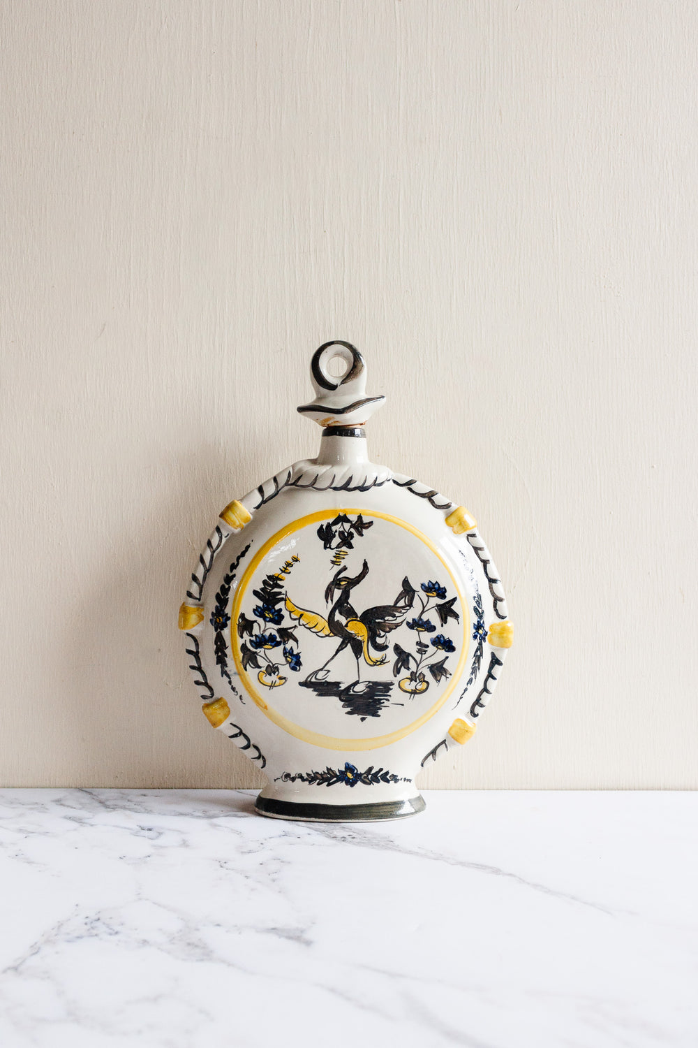 vintage French Cazalas ceramic hand painted vessel