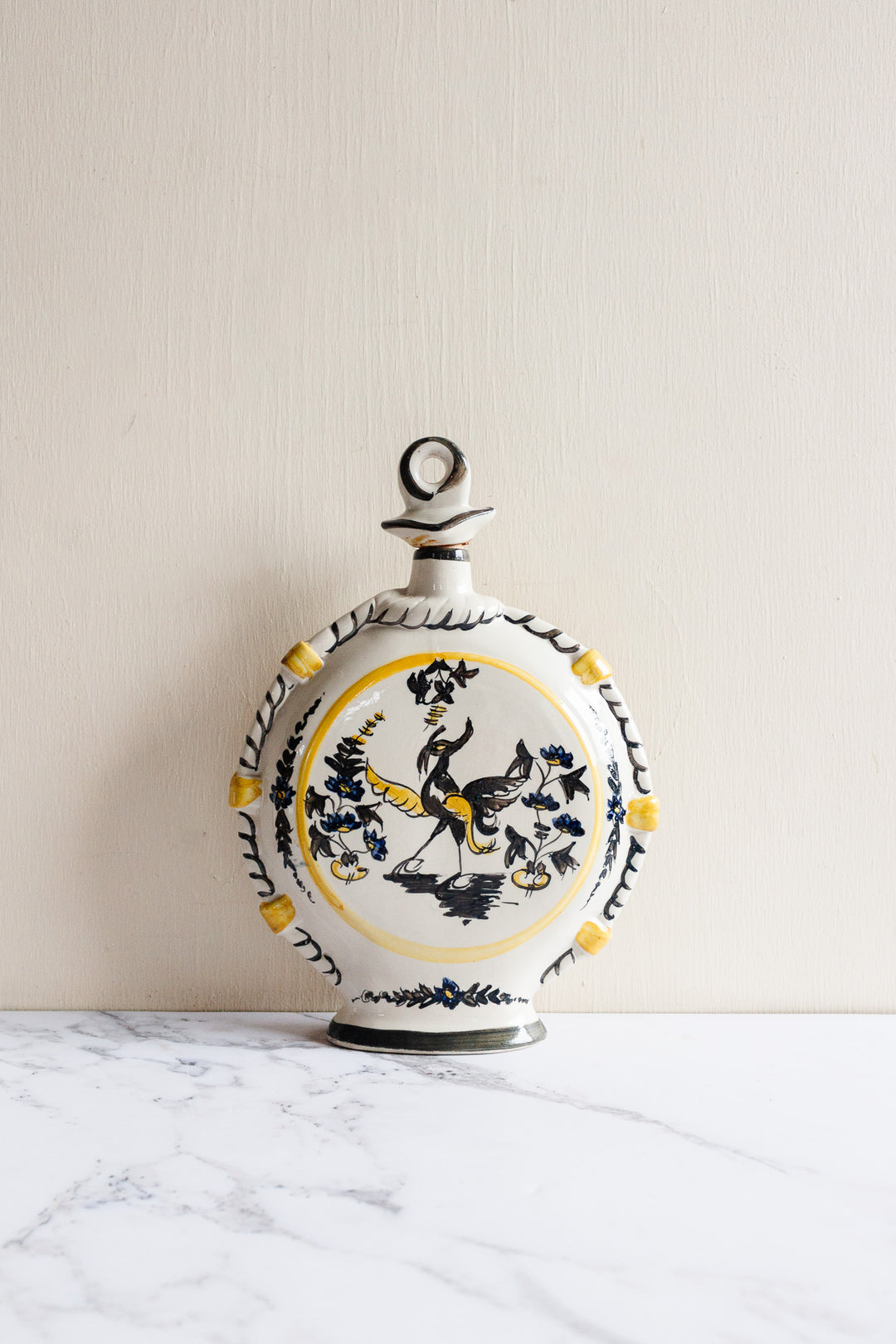 vintage French Cazalas ceramic hand painted vessel