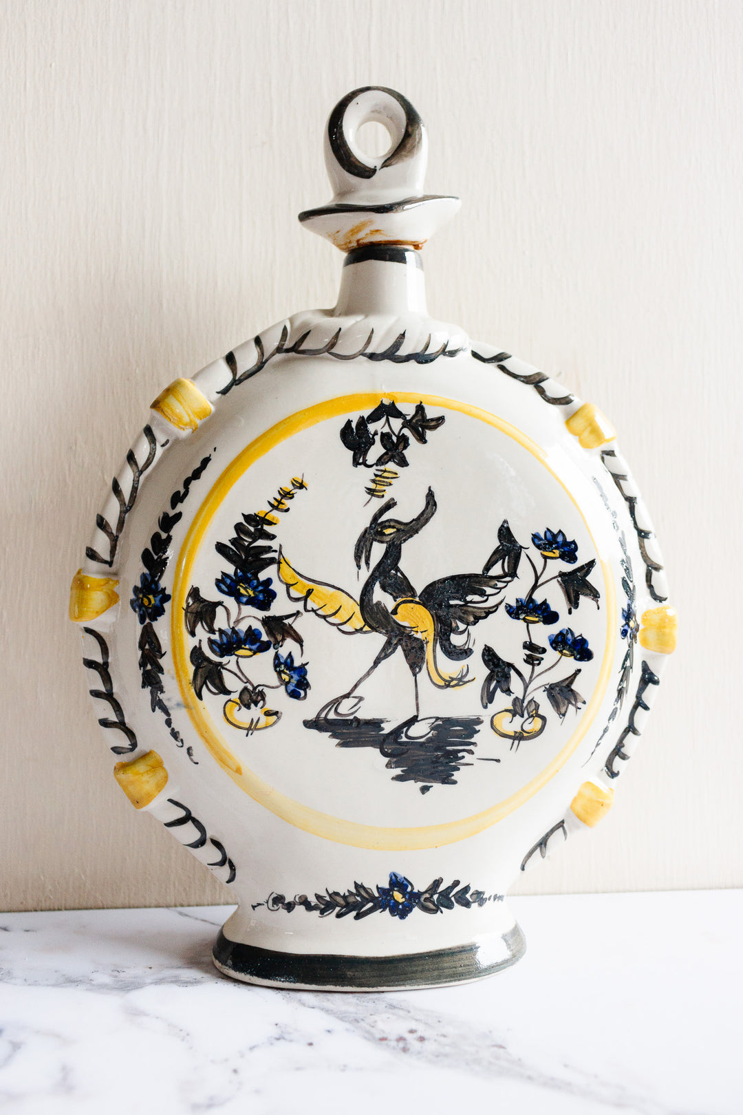 vintage French Cazalas ceramic hand painted vessel