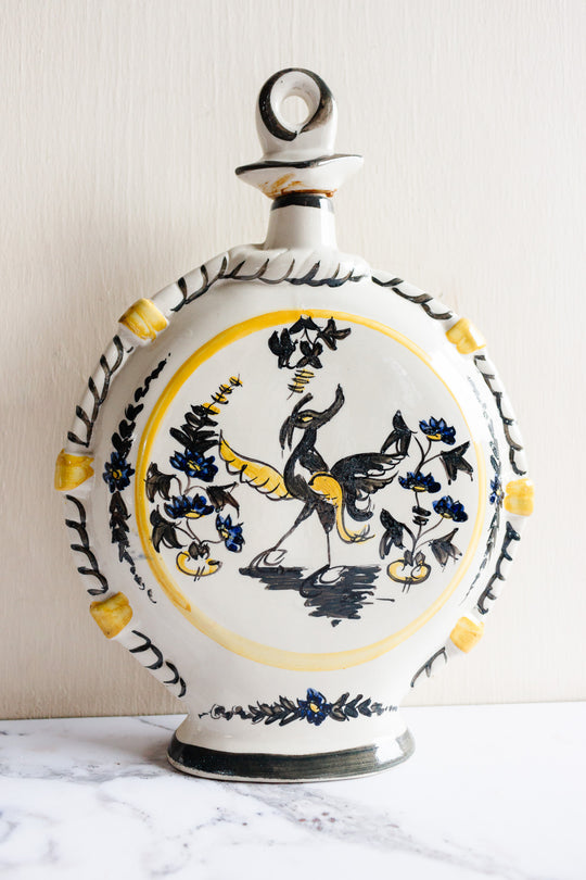 vintage French Cazalas ceramic hand painted vessel