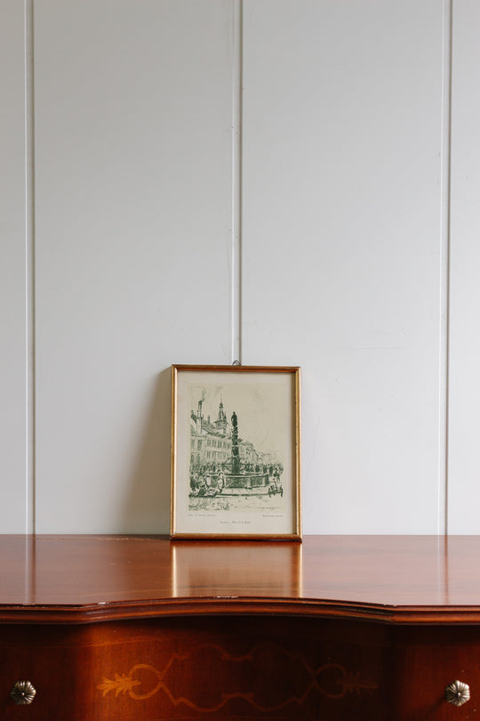 pair of antique french lithographs of Lausanne, Switzerland