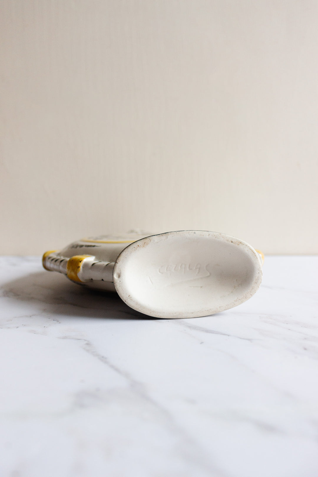 vintage French Cazalas ceramic hand painted vessel