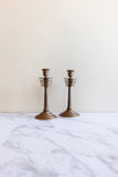 pair of midcentury French art deco brass candlesticks