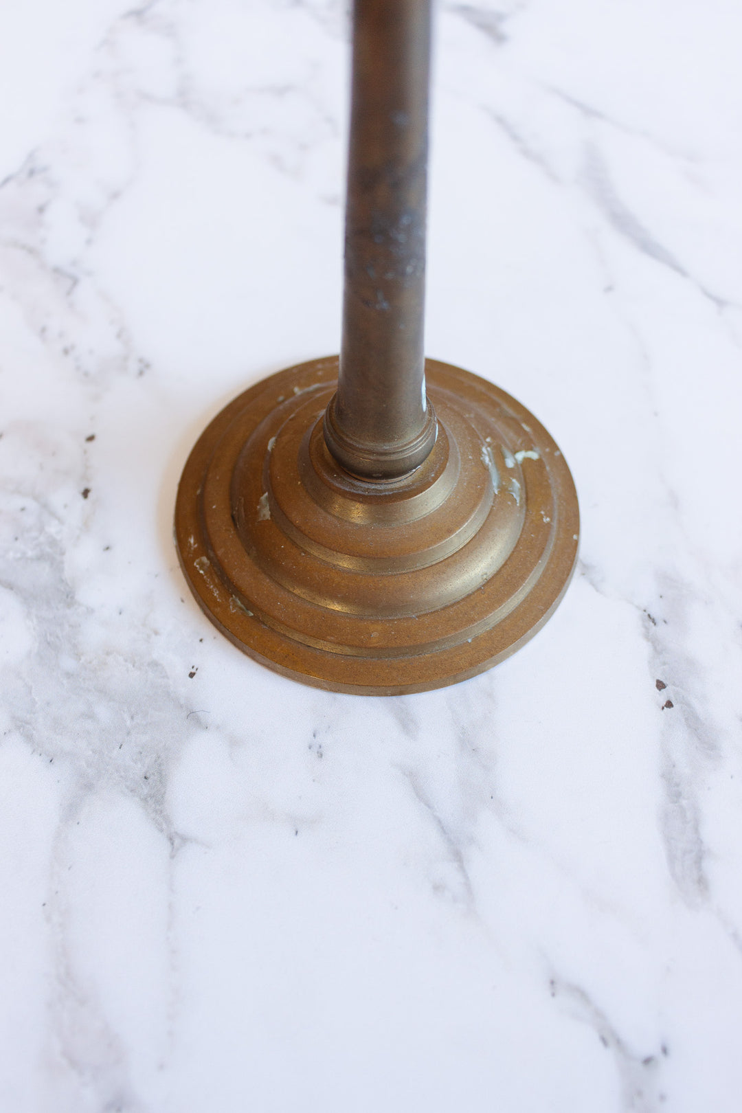 pair of midcentury French art deco brass candlesticks