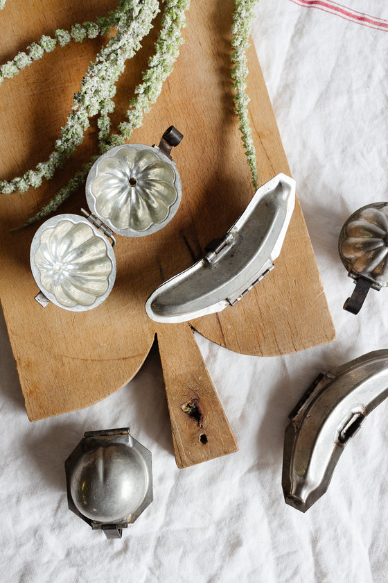 set of 5 antique french ice cream molds