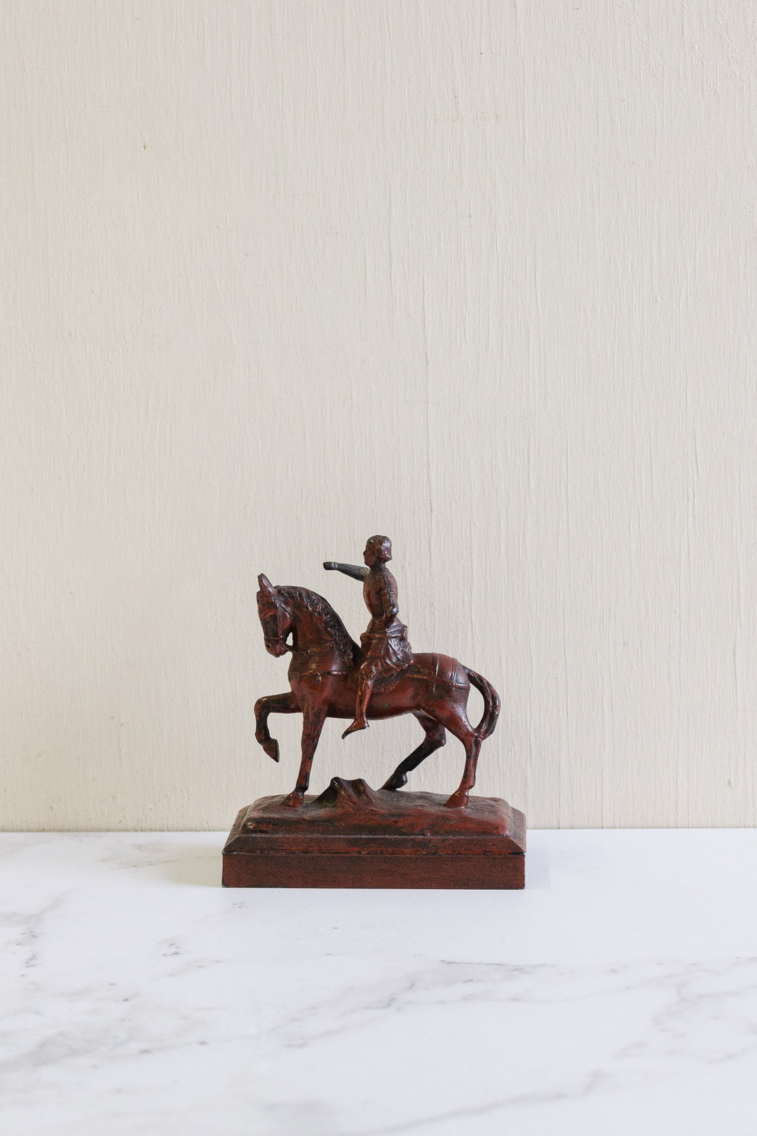 antique french cast metal "Jeanne d'arc" sculpture