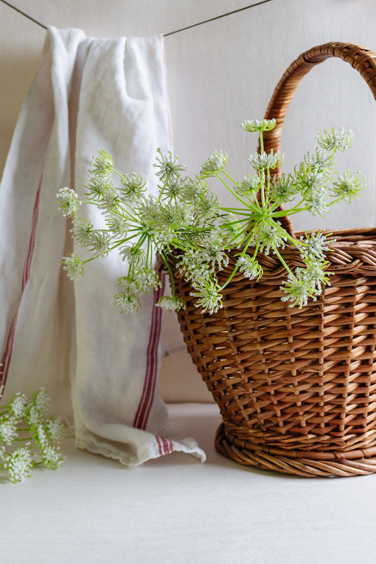 vintage french large gathering basket