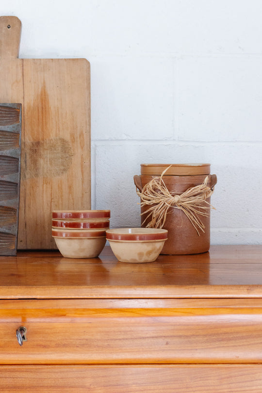 vintage french Gien stoneware petite bowls, set of 4