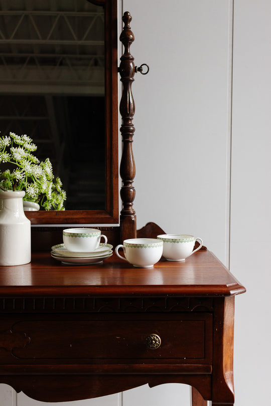 antique Austrian teacups and saucers signed MZ Austria —  Moritz Zdekauer,