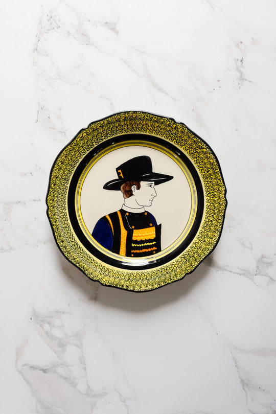 Early 20th century french quimper portrait plates