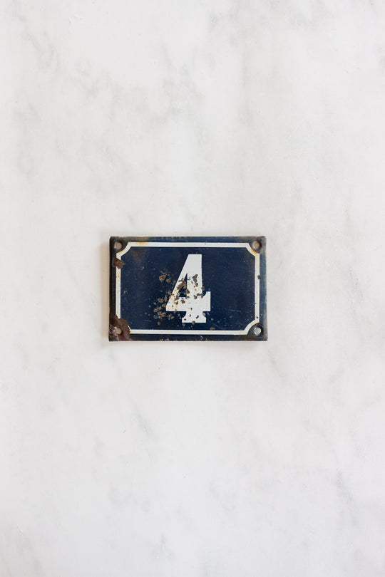 vintage french enamel apartment numbers