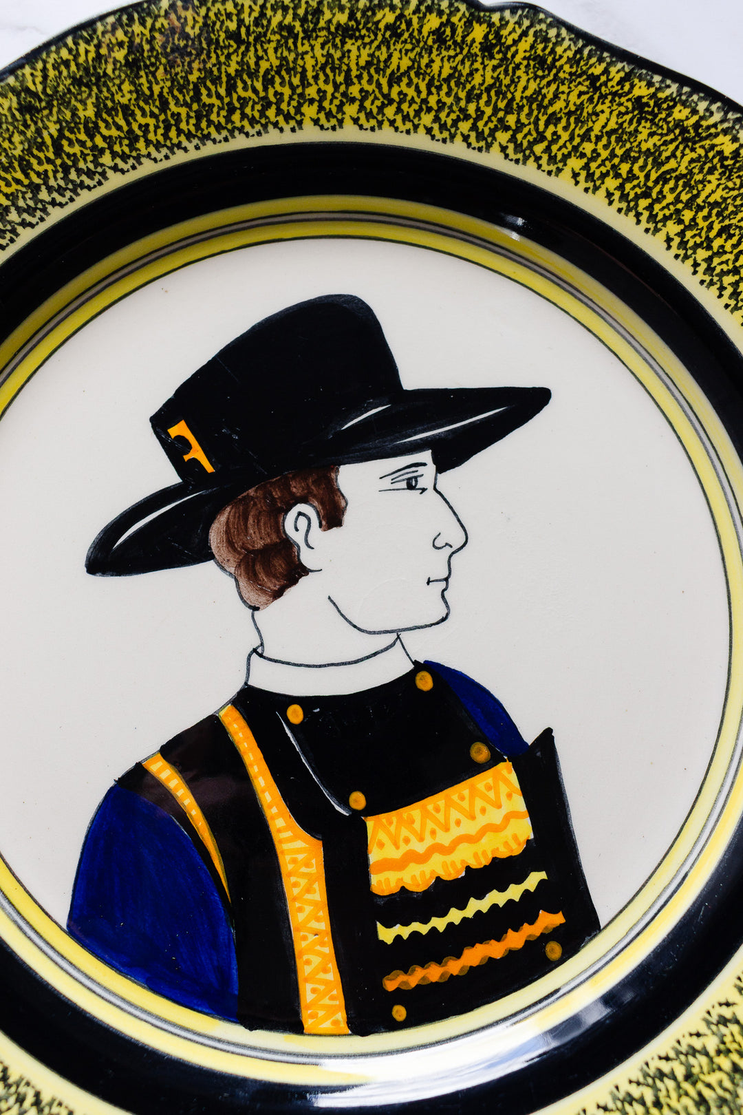 Early 20th century french quimper portrait plates
