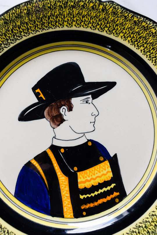 Early 20th century french quimper portrait plates