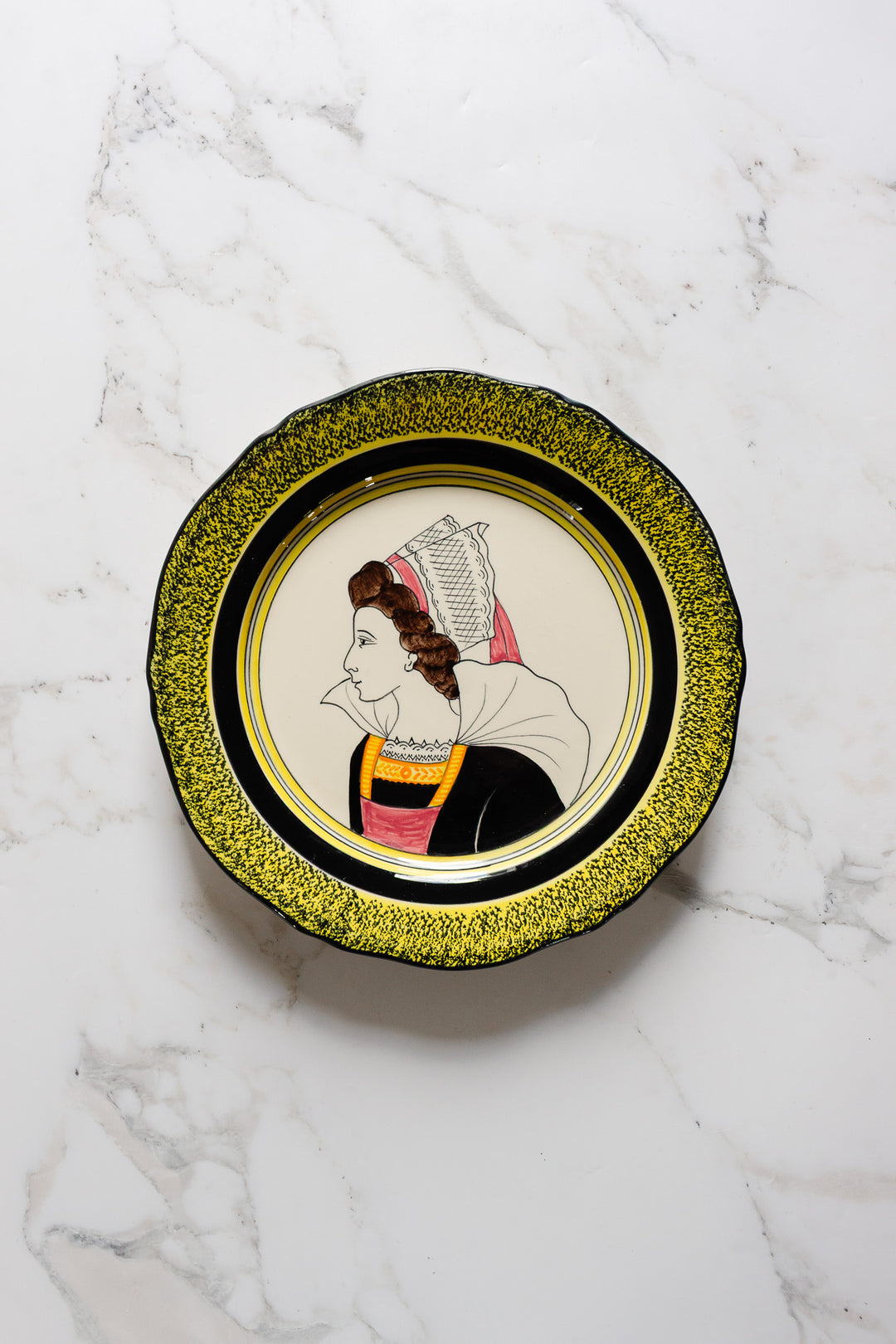 Early 20th century french quimper portrait plates