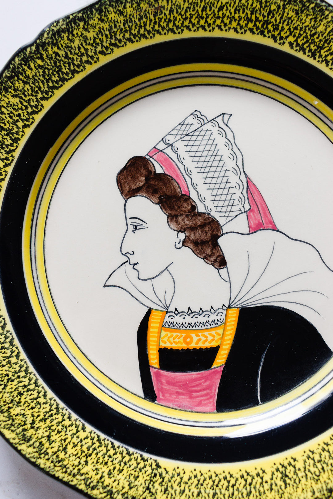 Early 20th century french quimper portrait plates
