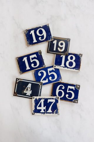 vintage french enamel apartment numbers