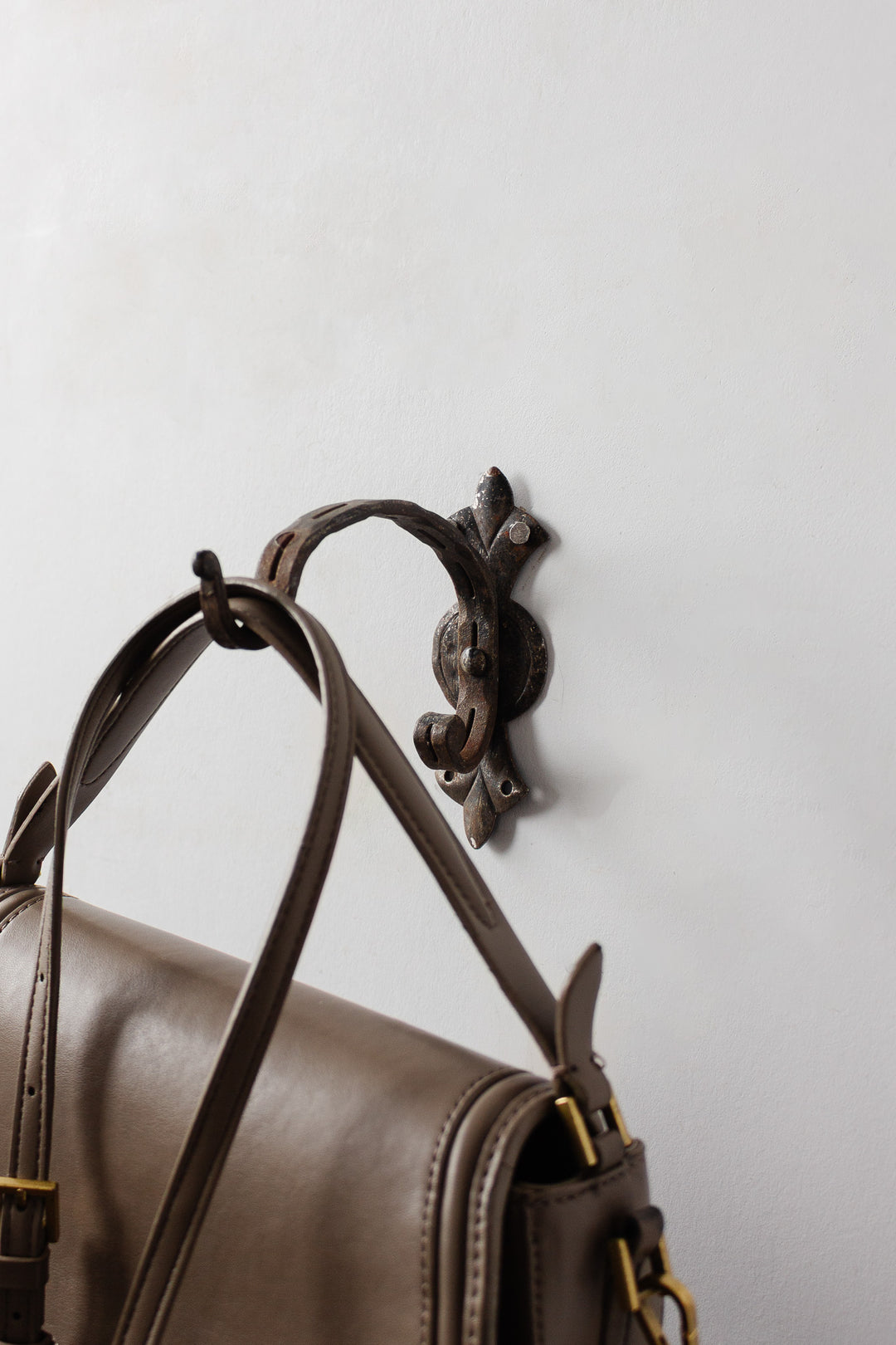 antique french cast iron wall hook