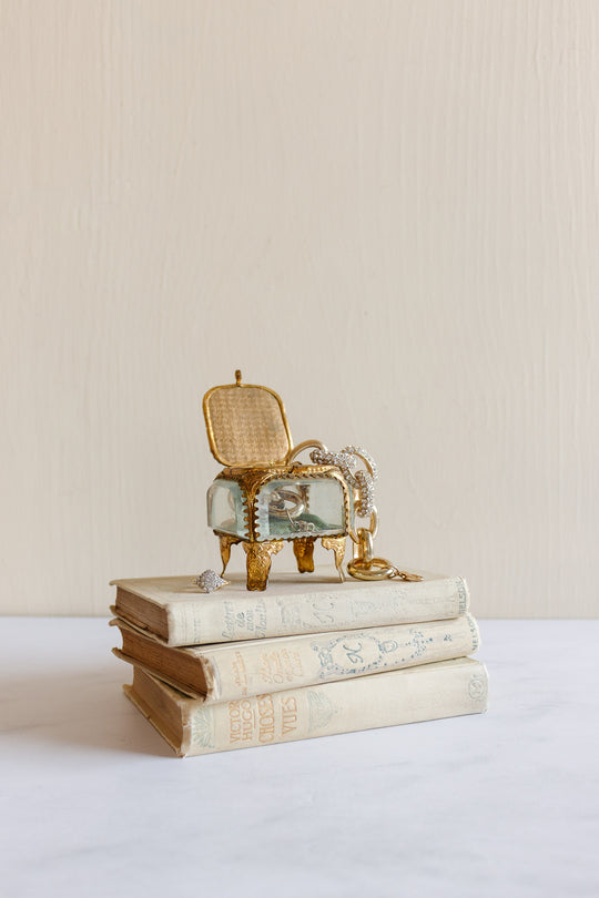 antique french beveled glass and ormolou souvenir bijoux casket