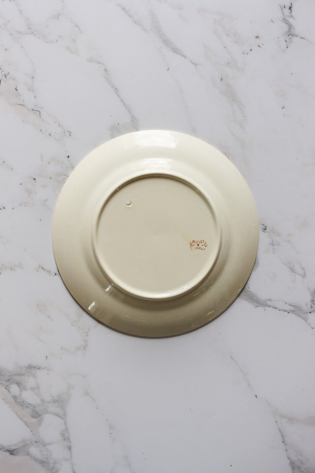 rare antique French Lunéville faïence "bluet" polychrome plate