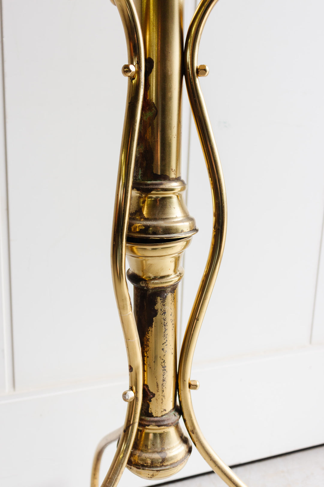 vintage french scrolled brass jardinière stand