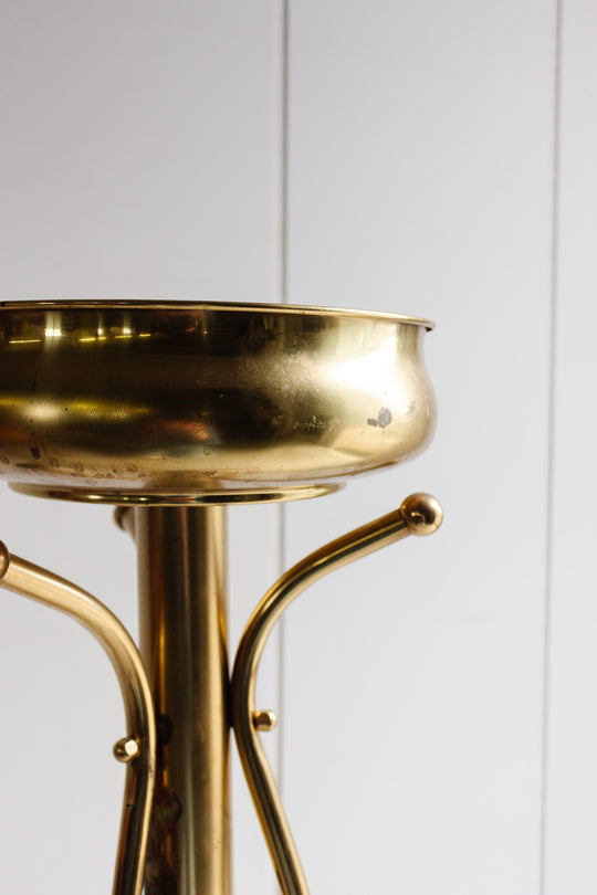 vintage french scrolled brass jardinière stand