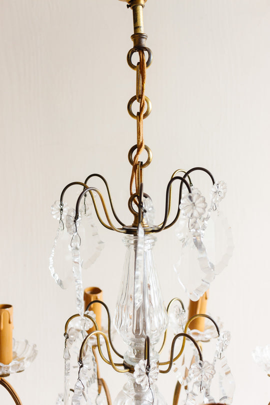 1950s French “Marie-Thérèse” Murano glass & crystal chandelier