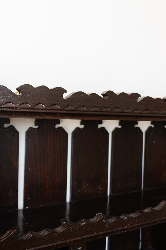 turn of the century french wooden "black forest" ornate wall mounted shelf