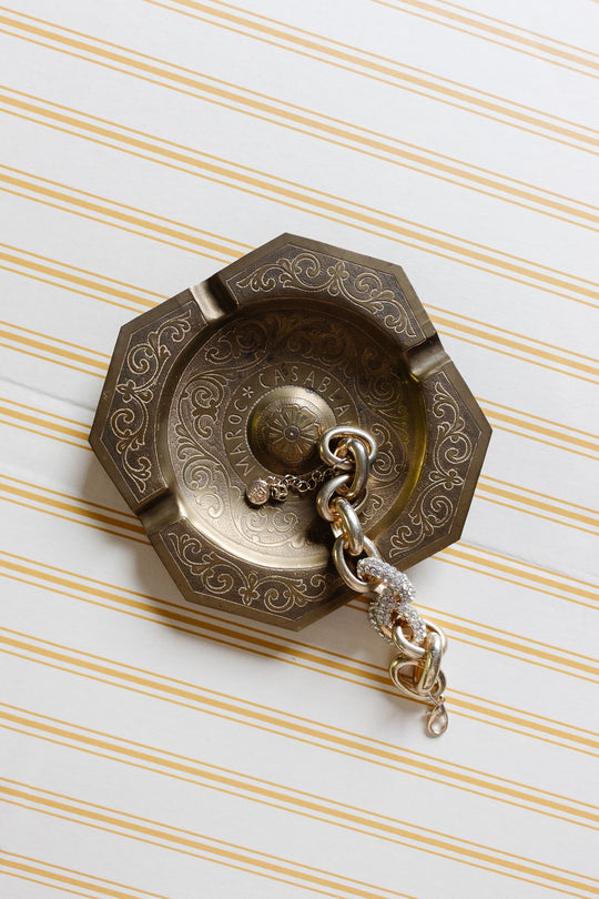 vintage Moroccan Casablanca 1952 brass ashtray