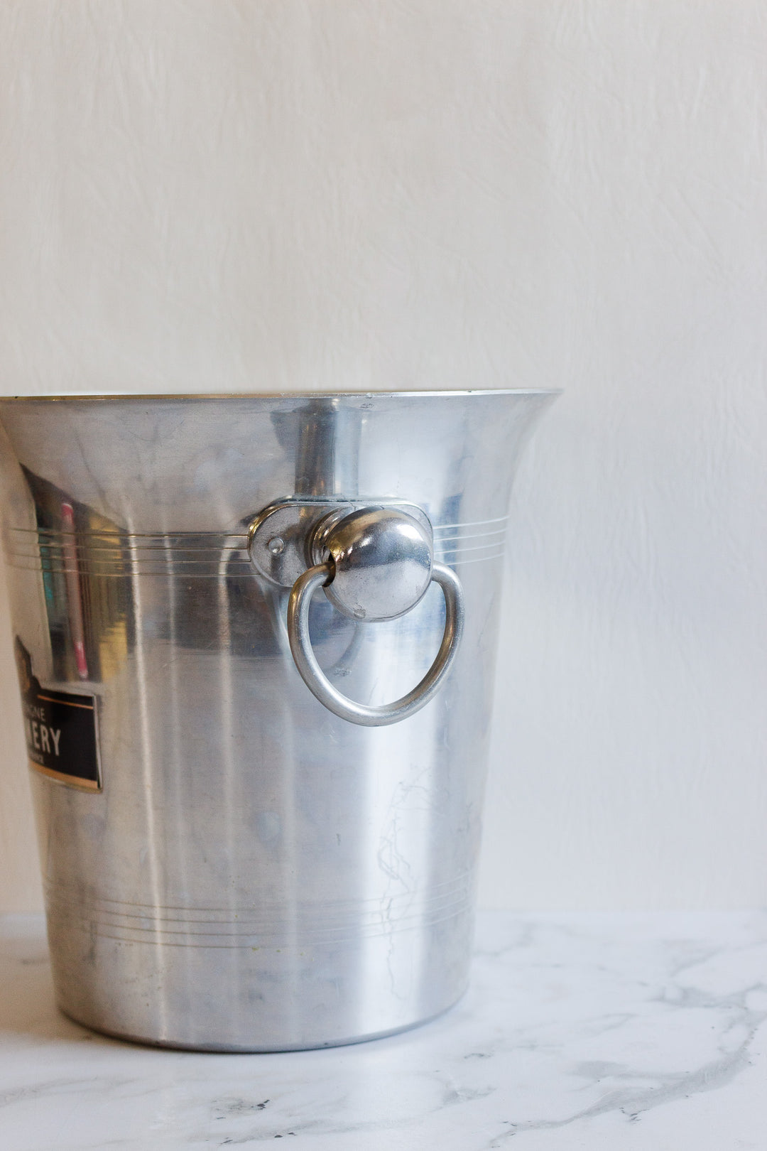 vintage french aluminum "pommery" champagne bucket