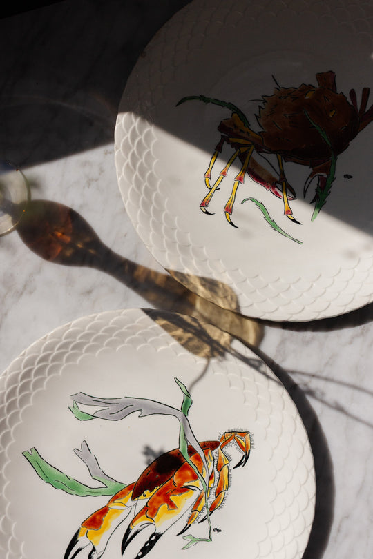 french gien "grands crustacés" plates