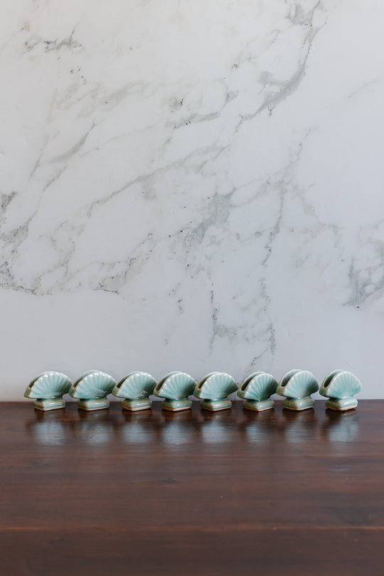 vintage french "coquillage" place card holders, set of 8