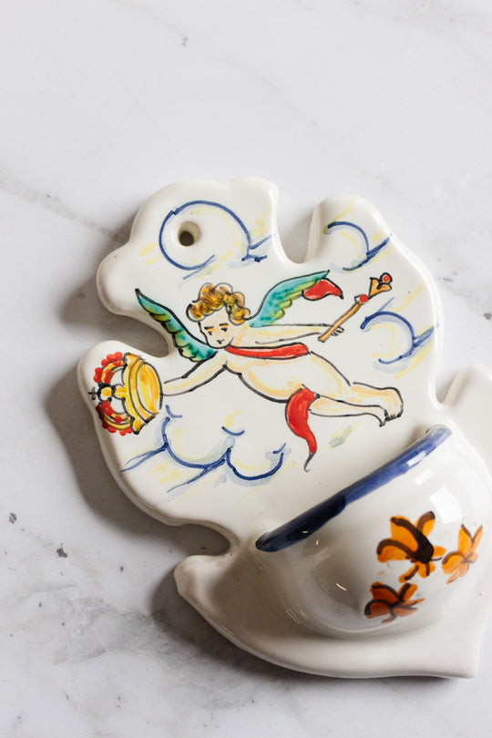 antique french handpainted "benetier"
