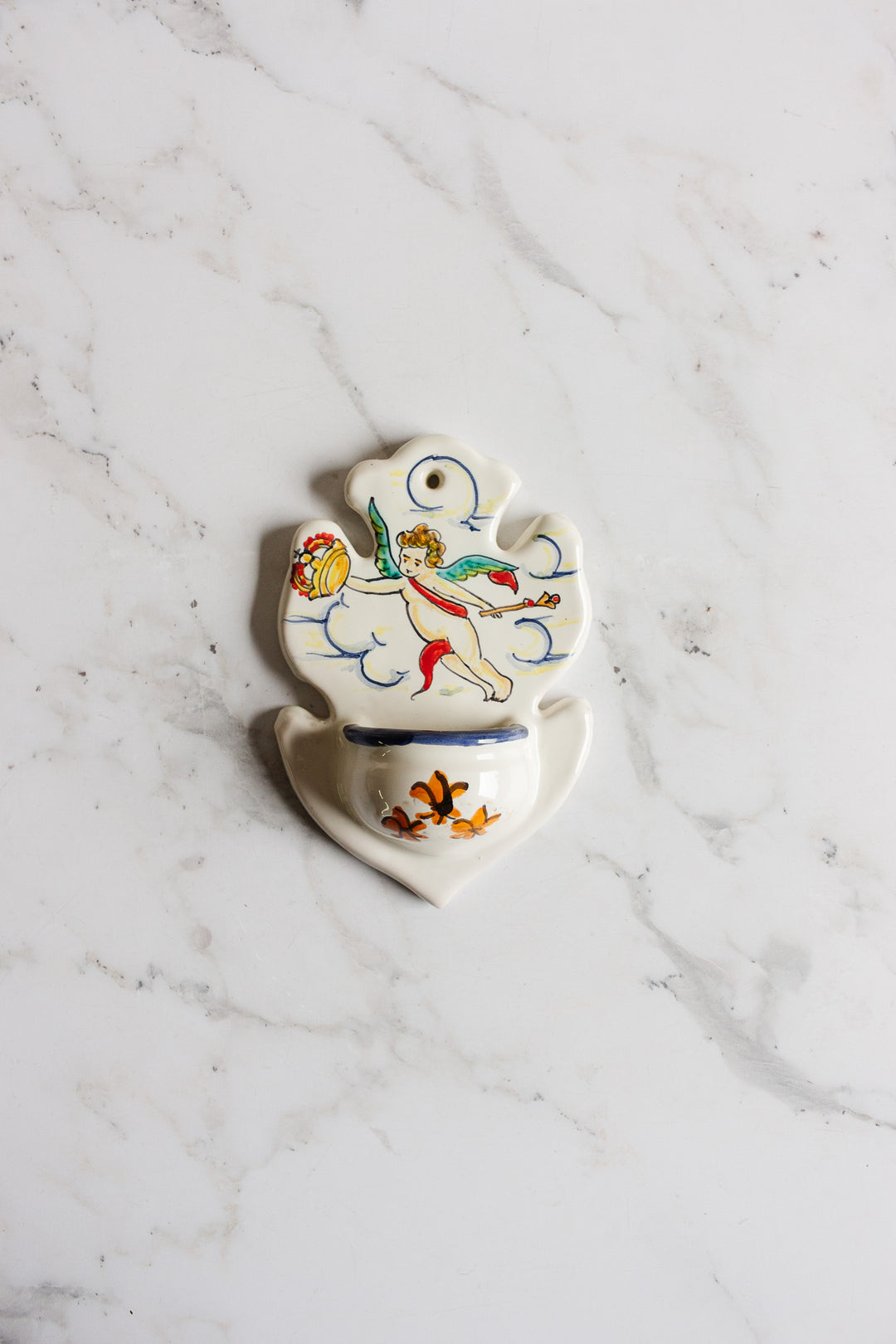 antique french handpainted "benetier"