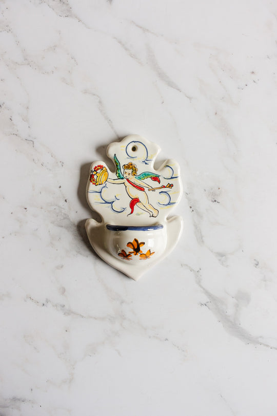 antique french handpainted "benetier"