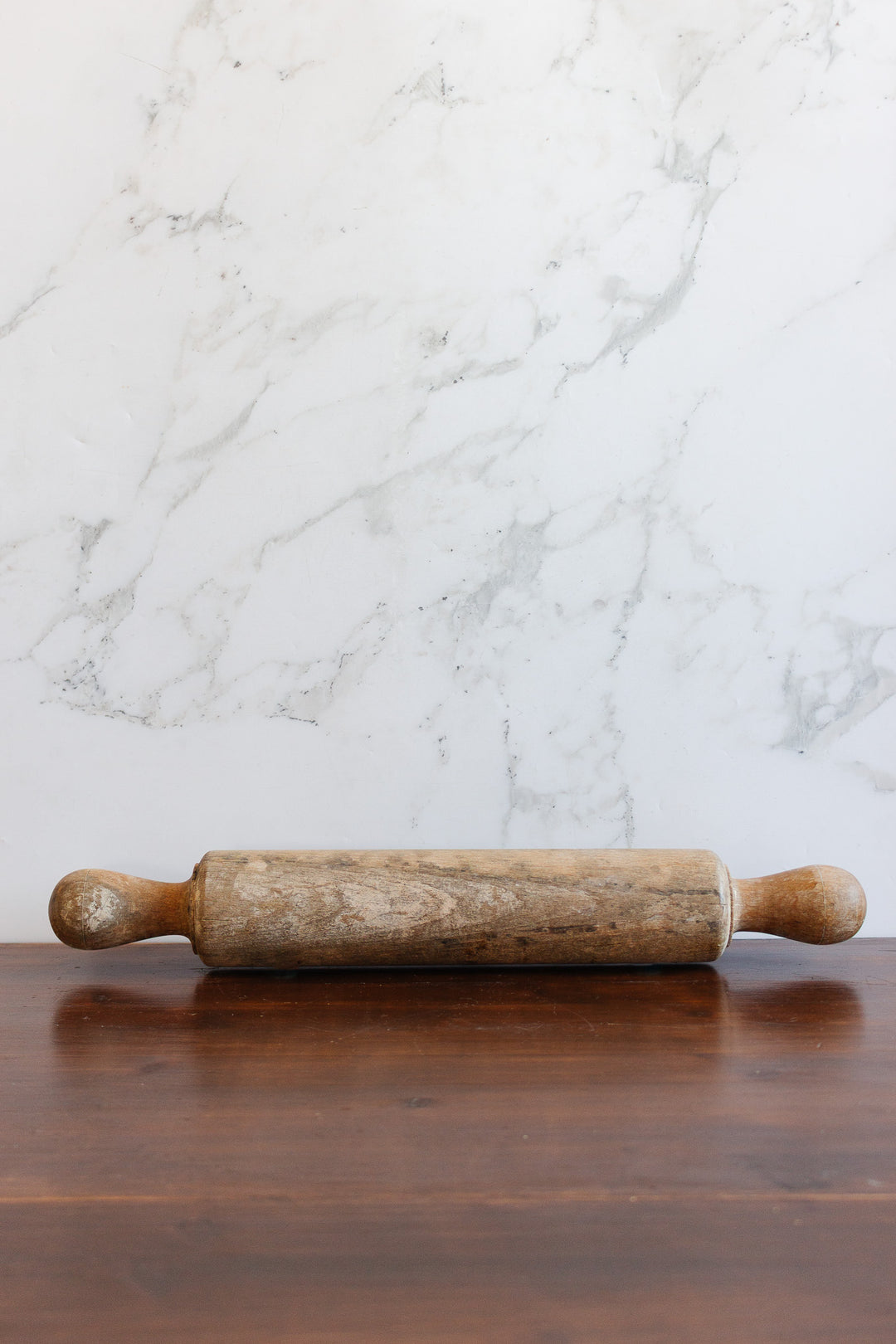 antique french solid wood rolling pin