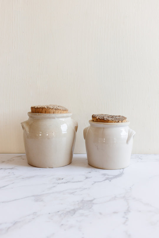 Antique french stoneware confit pot