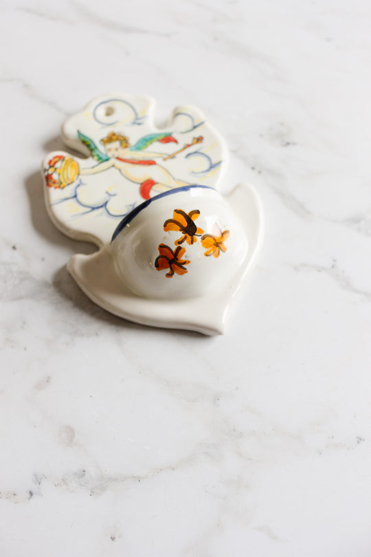 antique french handpainted "benetier"