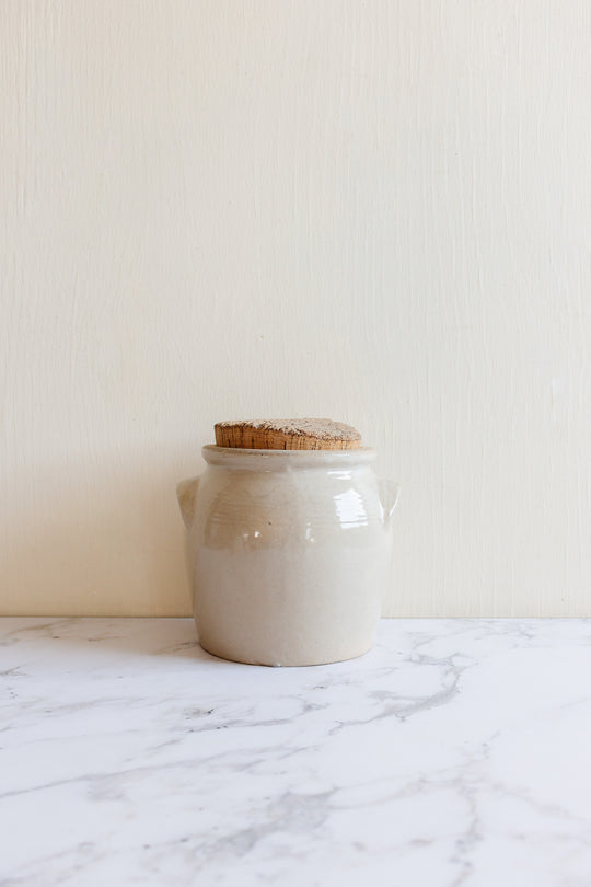 Antique french stoneware confit pot