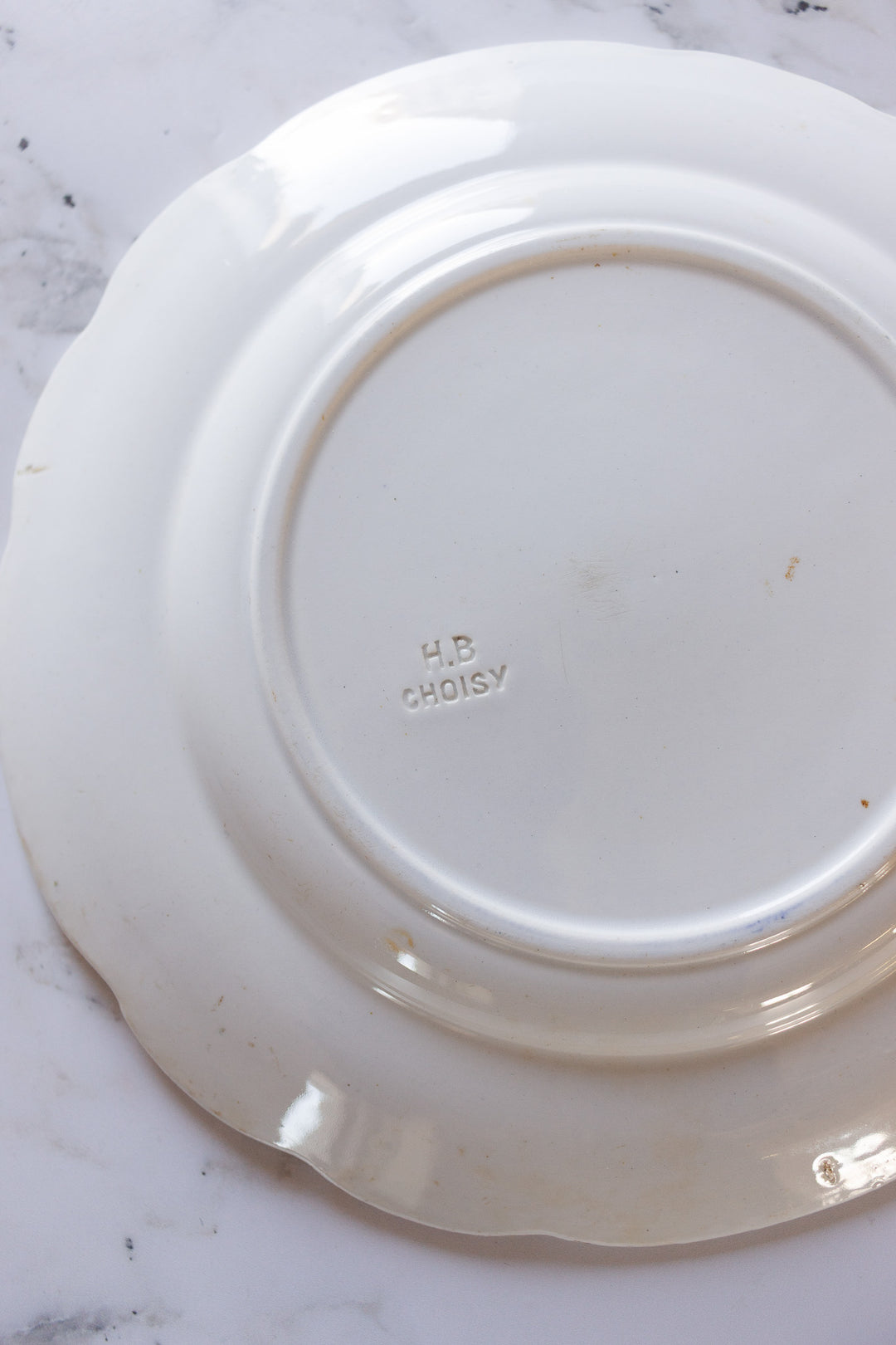 exquisite rare antique french hb choisy teal and pink plate