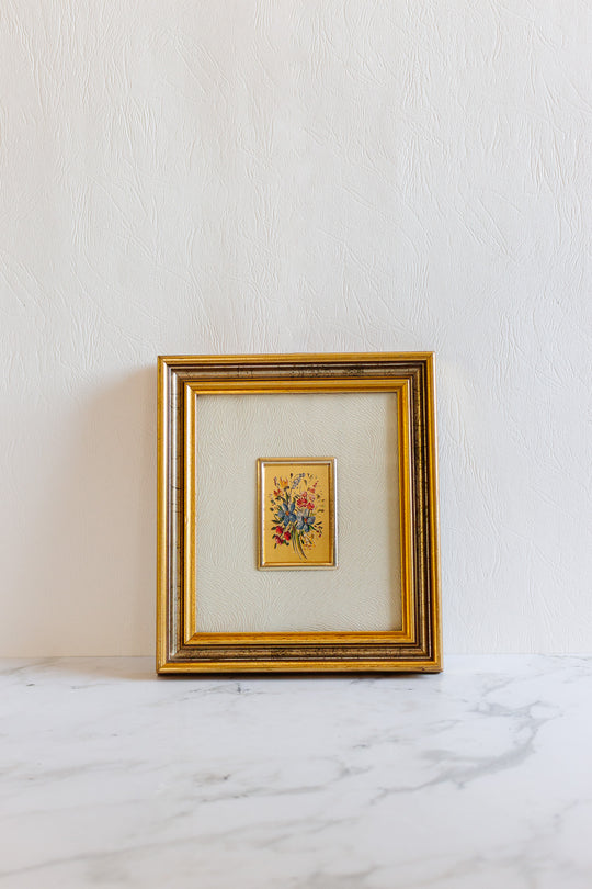 vintage italian 23k gold leaf art, set of 2