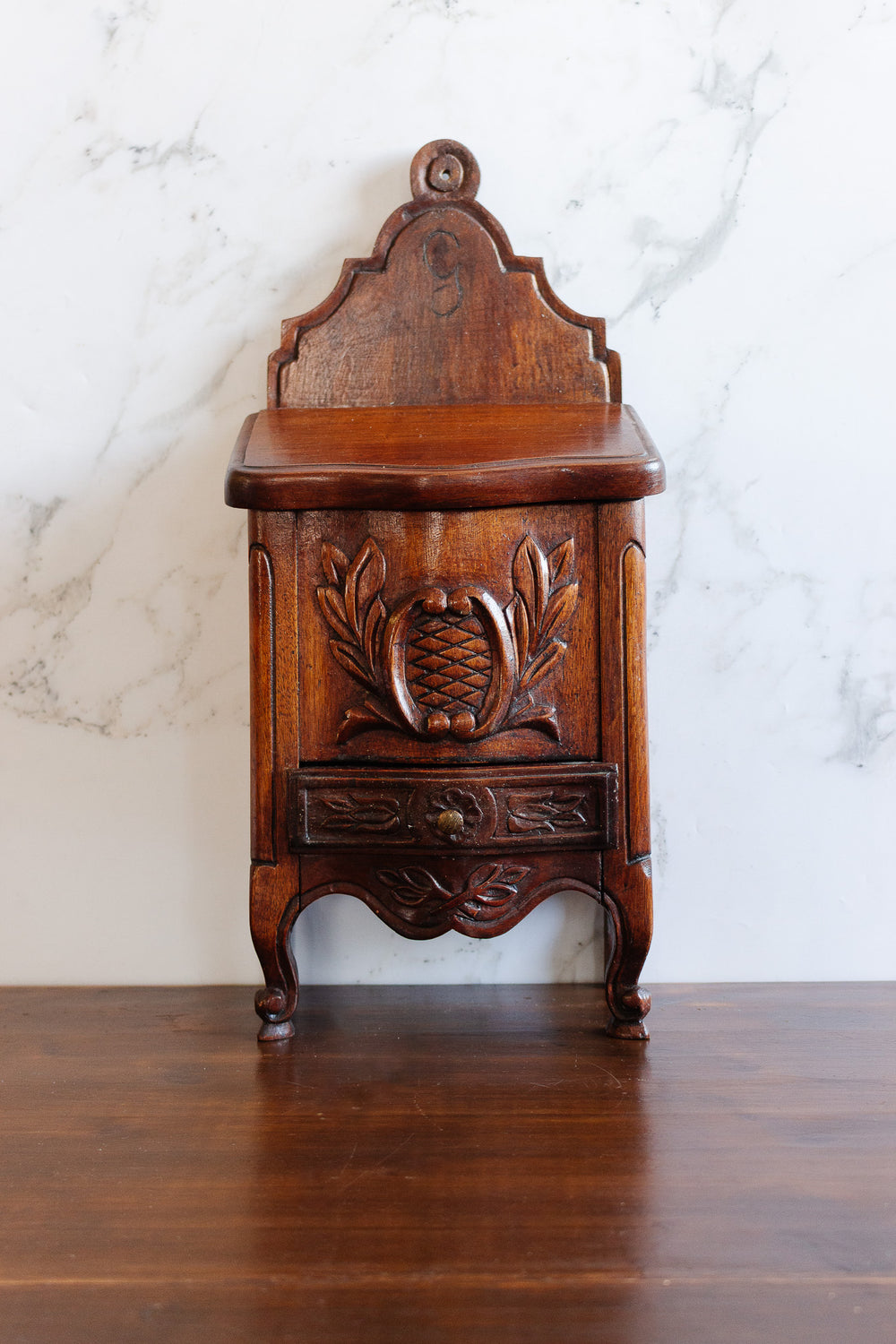 rare 1890s french louis xv style walnut salt box