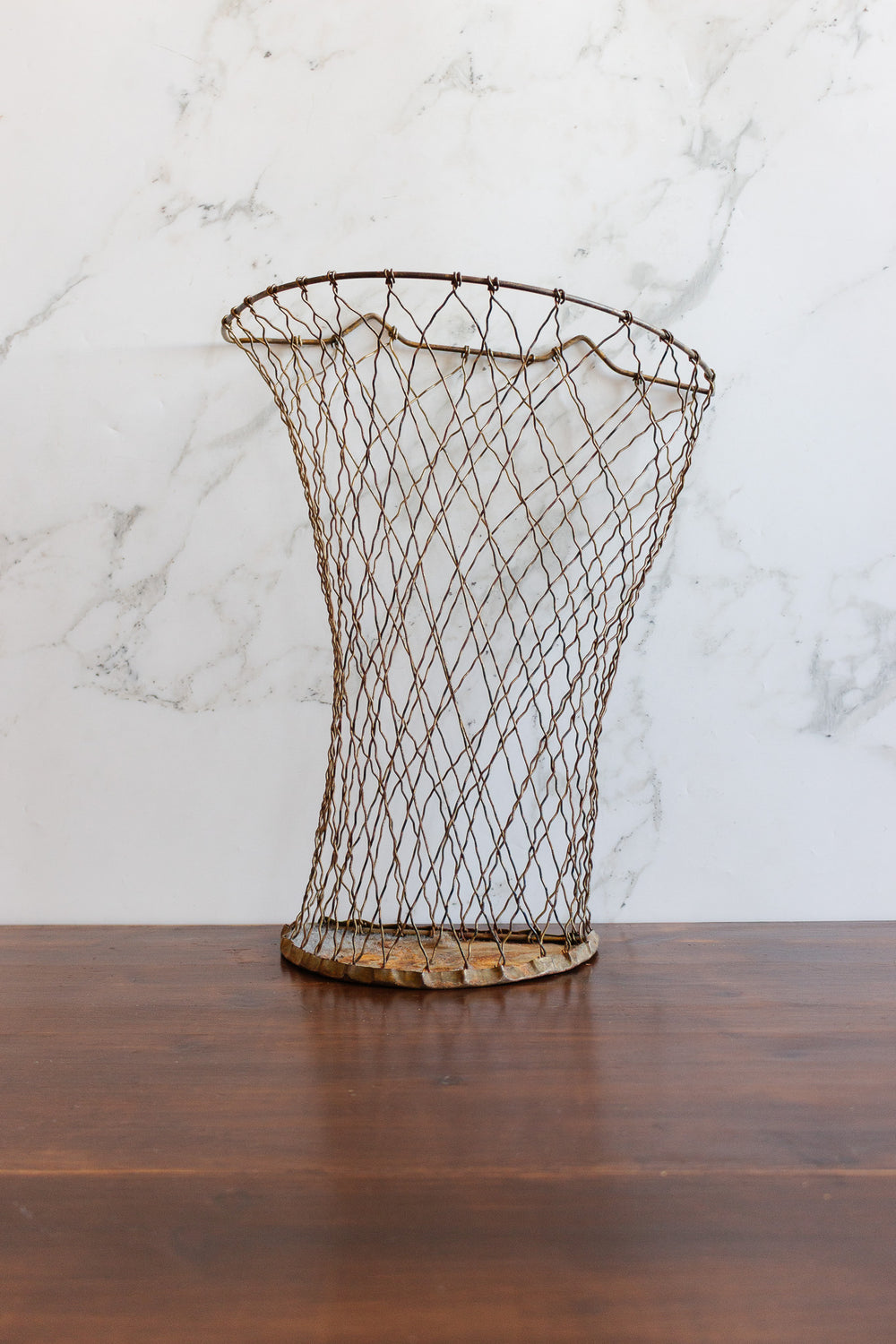 antique french wall mounted florist's wire basket