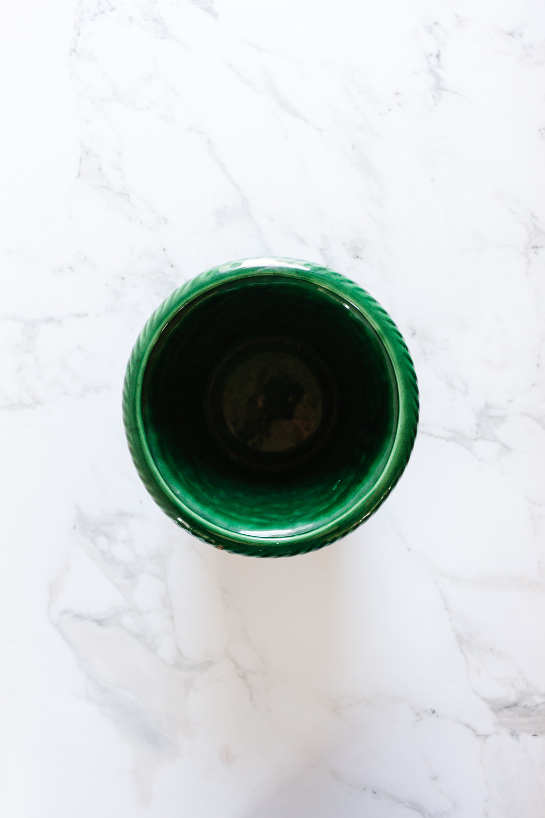 vintage french Poët-Laval vannerie france glazed stoneware pot with basketweave pattern