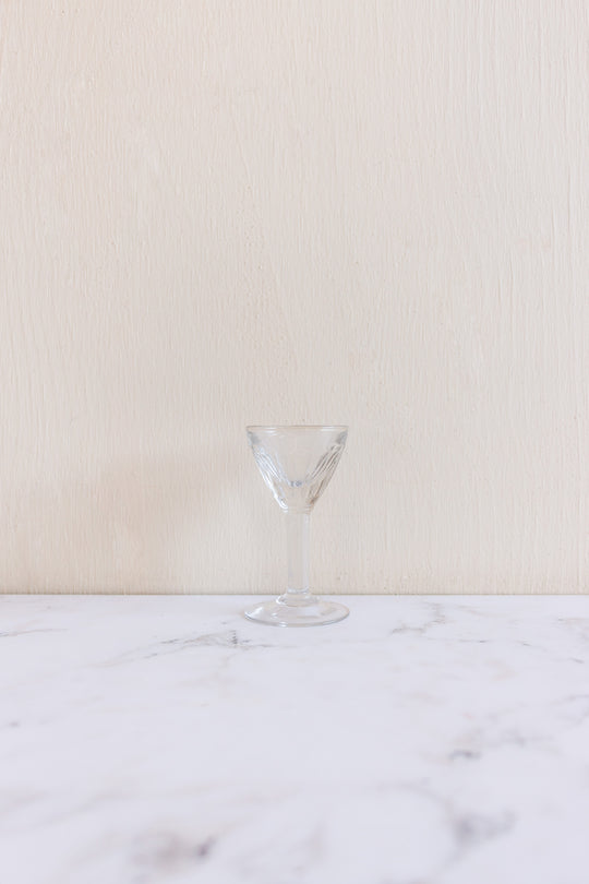 antique french hand blown cordial glasses, set of 13