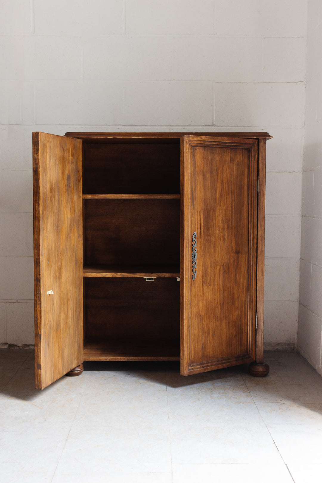 vintage french cabinet with bun feet