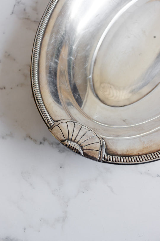 antique french art deco silver plate serving tray