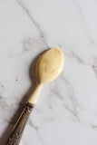 antique French repousse silver and bone spoon & gift box