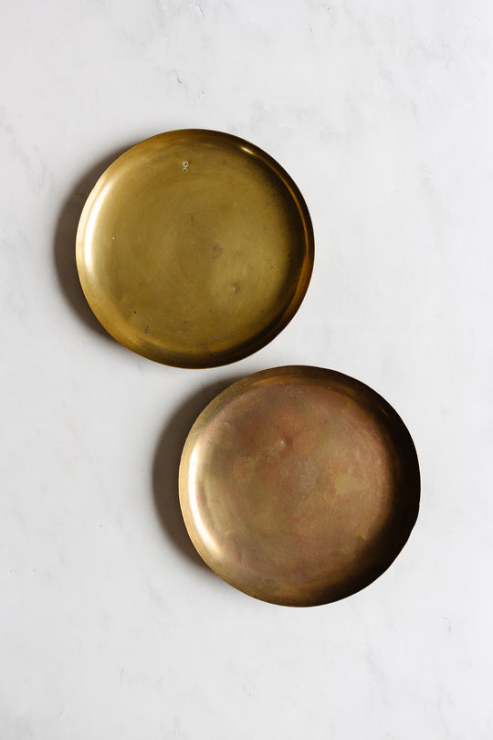 turn of the century French brass scale tray